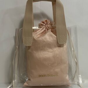 Dolce & Gabbana Drawstring Beige pouch in clear handbag